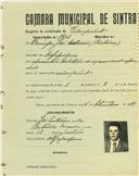 Registo de matricula de velocipedista em nome de Domingos José Cristóvão, morador em Alfaquiques, com o nº de inscrição 1801.
