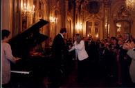 Concerto com Maria João Pires e Rufus Müller, durante o festival de música de Sintra, na sala da música do Palácio Nacional de Queluz.