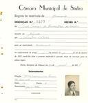 Registo de matricula de carroceiro em nome de João Correia de Barros Bom de Sousa, morador em Nafarros, com o nº de inscrição 1877.
