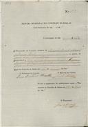 Ordem de cobrança para pagamento de uma licença  passada a Manuel Duarte Batista, morador em Queluz.