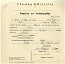 Registo de velocípede de marca Olympique, com o nº 3260, em nome de João Rodrigues de Bastos, morador em Queluz.