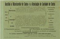 Folheto da Associação de Caridade de Sintra com apelo e sensibilização da população para a importância de auxiliar a Misericórdia de Sintra e a própria Associação.