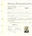 Registo de matricula de carroceiro em nome de Augusto da Costa, morador na Serração de Vale de Lobos, com o nº de inscrição 1651.
