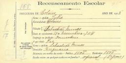 Recenseamento escolar de Júlia Nunes, filha de Sebastião Nunes, moradora na Eugaria.
