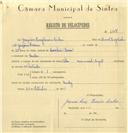 Registo de velocípede de marca Vilar com motor, com o nº 6658, em nome de Joaquim Luís Ferreira Lisboa, morador em Queluz.