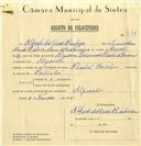 Registo de velocípede de marca Pombal com motor Cuciolo, com o nº 7594, em nome de Alfredo das Dores Barbosa, morador em Algueirão.