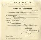 Registo de velocípede de marca Deka, com o nº 3434, em nome de Mármores Sousa Batista, com sede em Pedra Furada.