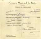 Registo de velocípede de marca Nacional, com o nº 9759, em nome de Carlos Neto, morador em Venda Seca.