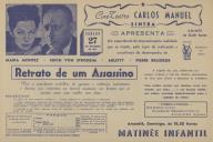 Programa do filme "Retrato de Um Assassino" com a participação de Maria Montez, Erich Von Stronheim, Arletty e Pierre Brasseur.