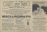 Programa do filme "Adão e a Pequena Eva" com a participação de Jean Simmons e Stewart Granger.