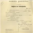 Registo de velocípede com o nº 659, em nome de Henrique Manuel Gairifo, morador em Bolembre.