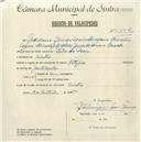 Registo de velocípede de marca Citifix, com o nº 5452, em nome de Giordano Gomes Soares Ferreira, morador em Sintra.