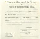 Registo de velocípede com o nº 9540, em nome de Sebastião Francisco Leal, morador em Vale de Lobos.