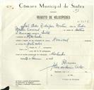 Registo de velocípede de marca Nacional, com o nº 8644, em nome de João Pedro Rodrigues Martins, morador em Morelinho.