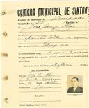 Registo de matricula de velocipedista em nome de José Garcia Alves, morador no Cacém, com o nº de inscrição 2151.