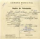 Registo de velocípede de marca Cycles Pombal, com o nº 3657, em nome de Artur Vicente Chança, morador em Morelena.