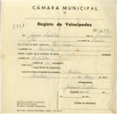 Registo de velocípede com o nº 3497, em nome de Joaquim Simplicio, morador em Morelena.