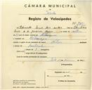Registo de velocípede com o nº 3489, em nome de Eduardo Luís dos Santos, morador em Albarraque.