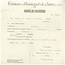 Registo de velocípede de marca Olympique, com o nº 4603, em nome de Grémio da Lavoura de Sintra, morador em Sintra.