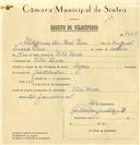 Registo de velocípede de marca Sagres, com o nº 7628, em nome de Ildefonso dos Reis Pires, morador em Vila Verde.