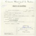 Registo de velocípede de marca Cycles Pombal com motor, com o nº 4995, em nome de Gualdino Manuel Alexandre, morador em Vale de Lobos.