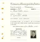 Registo de matricula de carroceiro em nome de Mário Coelho Nunes, morador em Belas, com o nº de inscrição 1759.