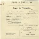 Registo de velocípede de marca Champion, com o nº 1115, em nome de Filipe de Jesus, morador em Cacem