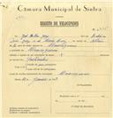 Registo de velocípede com o nº 6775, em nome de José Rilhas Jorge, morador em Almoçageme.