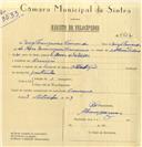 Registo de velocípede de marca Atlantic, com o nº 6617, em nome de Diogo Franquino Fernandes, morador em Carenque.