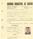 Registo de matricula de velocipedista em nome de Etelvino Ferreira Barros, morador em Alcolombal, com o nº de inscrição 1955.