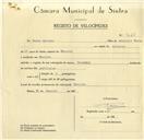 Registo de velocípede de marca Oriental, com o nº 9669, em nome de Pedro António, morador em Maceira.