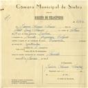 Registo de velocípede de marca Caravela, com o nº 6172, em nome de Jaime Nunes Soares, morador em Penedo.