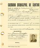 Registo de matricula de velocipedista em nome de Francisco Henrique Júnior, morador na Tala, com o nº de inscrição 2108.