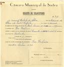Registo de velocípede de marca Cuciolo, com o nº 7111, em nome de Manuel Cabrita da Silva, morador em Pero Pinheiro.