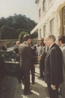 Primeiro Ministro, Anibal Cavaco Silva, na chegada ao Hotel Palácio de Seteais onde estiveram presentes os vários presidentes da Câmaras da Área Metropolitánia de Lisboa.