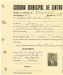 Registo de matricula de velocipedista em nome de António dos Santos Silva, morador no Cacém, com o nº de inscrição 2096.