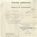Registo de velocípede de marca Raleigh, com o nº 4357, em nome de Manuel Moreira Jacob, morador em Rua André Albuquerque, nº 33, Sintra
