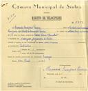 Registo de velocípede com o nº 6399, em nome de Fernando Sampaio Pereira, morador em Carenque.