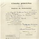 Registo de velocípede de marca Imperial, com o nº 4593, em nome de Manuel Conceição Sousa, morador em Rio de Mouro.