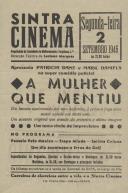 Programa do filme "A mulher que mentiu" com a participação dos atores Patrícia Dane e Mark Daniels.