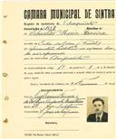 Registo de matricula de velocipedista em nome de Sebastião Maria Ferreira, morador no Cabo da Roca, com o nº de inscrição 1887.