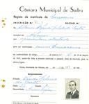 Registo de matricula de carroceiro em nome de António Alfredo Rebelo Costa, morador em Nafarros, com o nº de inscrição 2104.