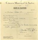 Registo de velocípede de marca Stella, com o nº 6816, em nome de Metais Prolar Lda, morador em Queluz.