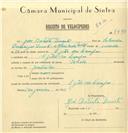 Registo de velocípede de marca Polido, com o nº 7493, em nome de José Batista Duarte, morador em S. João das Lampas.