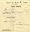 Registo de velocípede com o nº 7097, em nome de João Jorge Vilafranca, morador em Azoia.