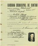 Registo de matricula de velocipedista em nome de Francisco Miguel, morador no Coutinho Afonso, com o nº de inscrição 1878.