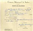 Registo de velocípede de marca Nevada Cicles, com o nº 9900, em nome de Manuel Damasceno da Costa Santos, morador em Rio de Mouro.