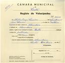 Registo de velocípede de marca Hunter, com o nº 3661, em nome de Abílio Jorge Simões Abrunheira., morador em 