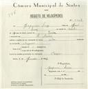 Registo de velocípede com o nº 5509, em nome de Joaquim Luís, morador em S. Marcos.
