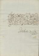 Recibo de pagamento de um moio de trigo dado ao Convento de São Pedro de Alcântara feito pelo Frei Paulino de S. José ao Marquês de Marialva, seu padroeiro.